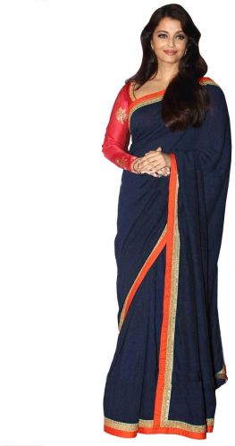 Aish Blue Craft Saree, Size : XL, M, Custom