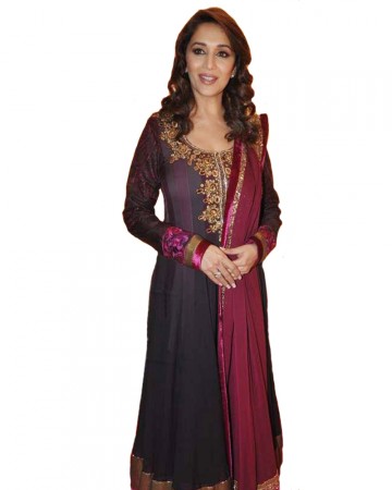 Sulbha Madhuri Pannel Suit, Feature : Zardosi Work At Neckline