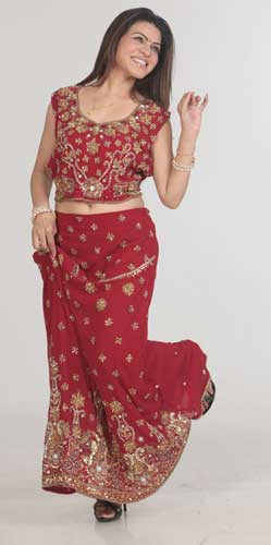 Fabric Bridal Lengha Sdc10289