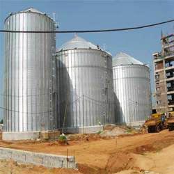 Round Metal Polished Grain Storage Silos, Feature : Durable