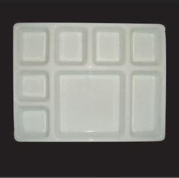 Rectangular Plastic 8 Section Compartment Tray, For Food Serving, Pattern : Plain