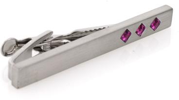 Brass Crystal Tie Clip Cufflinks