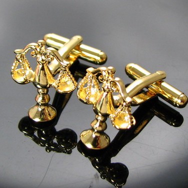 Gold Metal Fashion Cufflinks With Libra Shape