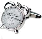 Brass Novelty Silver Plated Alarm Clock Cufflinks, Brand Name : JIJI