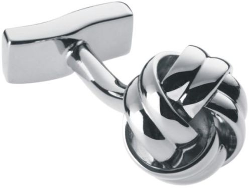 Brass Silver Plated Metal Knot Cufflinks