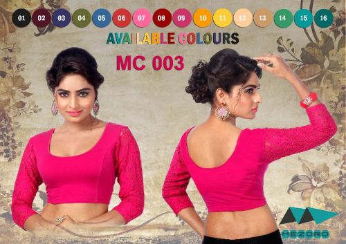 MEZORO COTTON DYED READYMADE BLOUSES, Color : ALL COLOURS