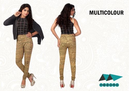 MEZORO COTTON POLYESTER MULTI COLOUR LEGGINGS, Gender : FEMALE