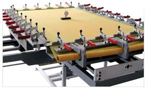 Grey Semi Automatic Pneumatic Screen Stretching Machine