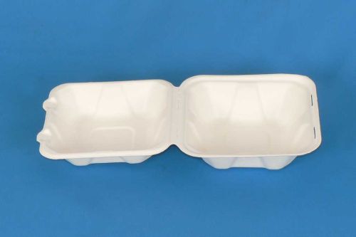 Sugarcane Fiber Take Away Lunch Box 22.86cm*15.24cm*H6.887cm)