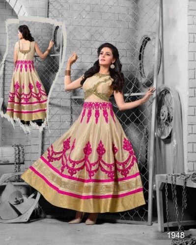 Row Silk Designer Anarkali Suits, Gender : Female