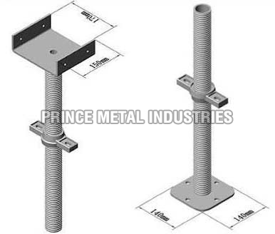 Polished Mild Steel U-Head Scaffolding Screw Jack, Length : 3-5feet, 7-10feet