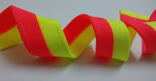 DESIGN TEXTILES POLYESTER KNITTED TAPES NEON COLOURS, For T-SHIRTS, POLO SHIRTS, Color : 500 SHADES