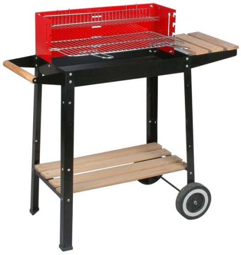 Charcoal Barbeque Grill With Shelves
