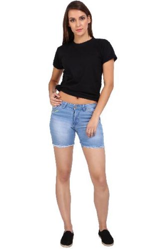 Klorophyl Women Distressed Denim Shorts, Gender : Female