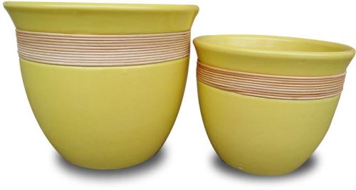 Rattan Decoration Pots- Ceramic Flowers Planters Woven With Rattan