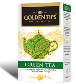 Golden Tips Green Tea 20 Full Leaf Pyramid Tea Bags