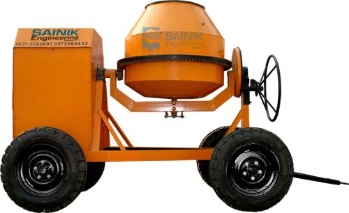 Falcon Mechanical Semi Automatic Cement Concrete Mixture Machine, Color : Light Yellow