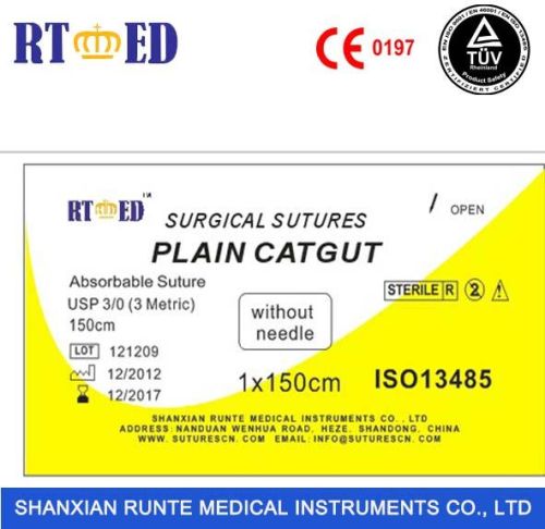 Absorbable Plain Catgut Suture, Brand Name : RTMED