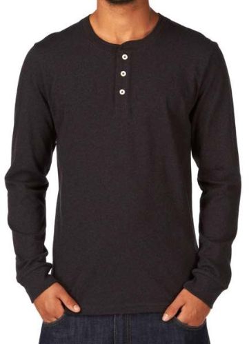 100% Cotton Henley Plain T-shirts