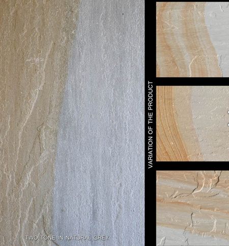 Natural Two Tone Grey Sandstone Slabs