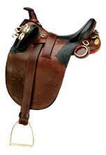 Leather Australian Stock Horse Saddles, Color : Brown