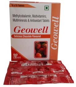 Multivitamins Multiminers Antioxident Methylcobalamin, Form : Tablet