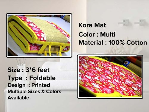 Kora(Grass) Mat With Foam Bed, Size : 3*6