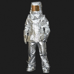 Cap Aluminised Fire Proximity Suit, For Industrial, Closing Type : Zipper