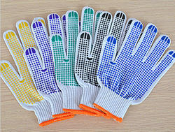 PVC Dotted Gloves, For Chemical Handling, Gardening, Industrial, Size : M