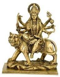 Durga Brass Statue 4.25'H x 2.25'W, Weight : 260 gm.