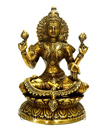 Lakshmi Brass Statue, Size : 3'H X 2.15'W X 1.75'D