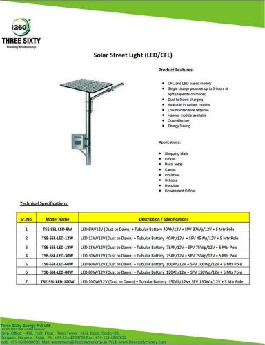 Solar Street Light , Solar Charge