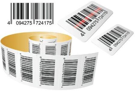 Barcode labels, Shape : Rectangle