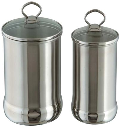 Buldging Glass Lid Canister Sets