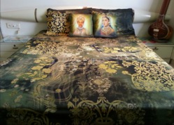 Cotton Designer Bed Sheets, For Home, Hotel, Pattern : Printed