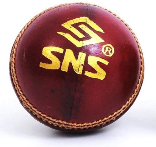 Dark Red Round Plain Cricket Leather Ball, Inside Material : Stone