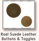 Real Suede Leather Buttons