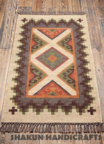 Printed Wool Jute Kilim Rugs, Size : 90 Cm X 150 Cm, 120 Cm X 180 Cm, 150 Cm X 240 Cm, 210 Cm X 300 Cm