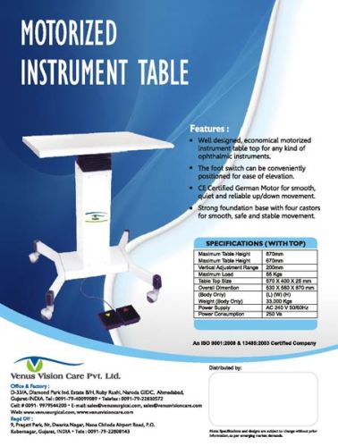Motorized Instrument Table