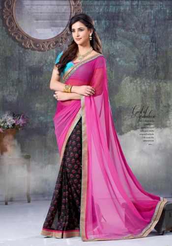 Georgette Half And Half Sarees