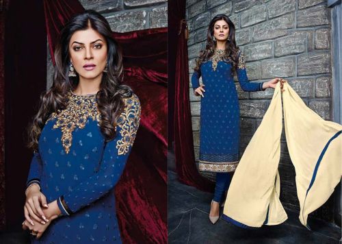 Georgette Straight Churidar Suits