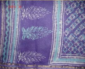 Bagru Dabu Print Chanderi Dupatta (With Tassels)