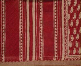 Bagru Dabu Print Maheshwari Chanderi Saree (With Blouse)