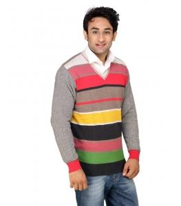 Monte Carlo V Neck Multicolored Pullover