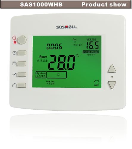 Large LCD Display Double Way Wireless Boiler Heating Digital Room Thermostats, Temperature Controller