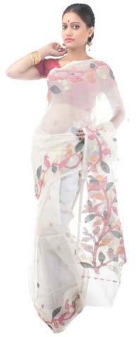 Printed Muslin Sarees, Technics : Machine Made