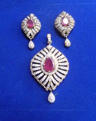 American Diamond Pendant Set