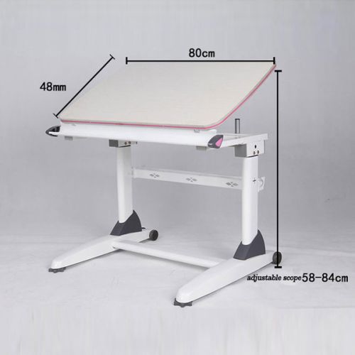 Height Adjustable Hand Crank Steel Wood Study Table