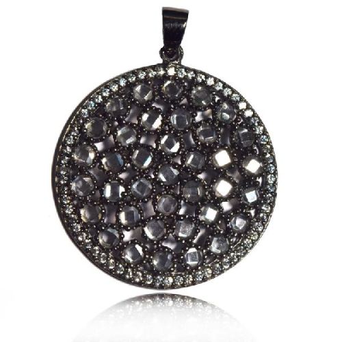 Diamond Polki With White Topaz Gemstone 925 Silver Pendant