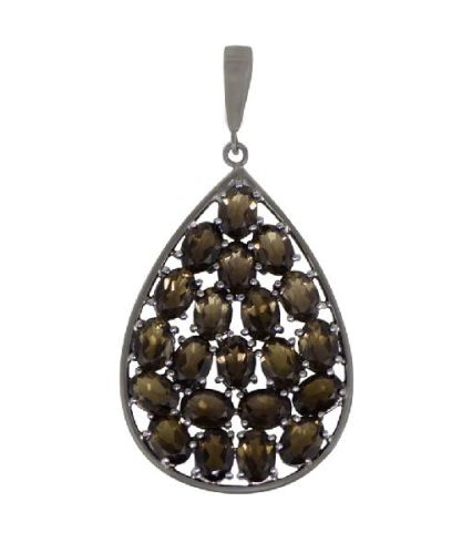 Smoky Quartz Gemstone 925 Sterling Silver Pendant